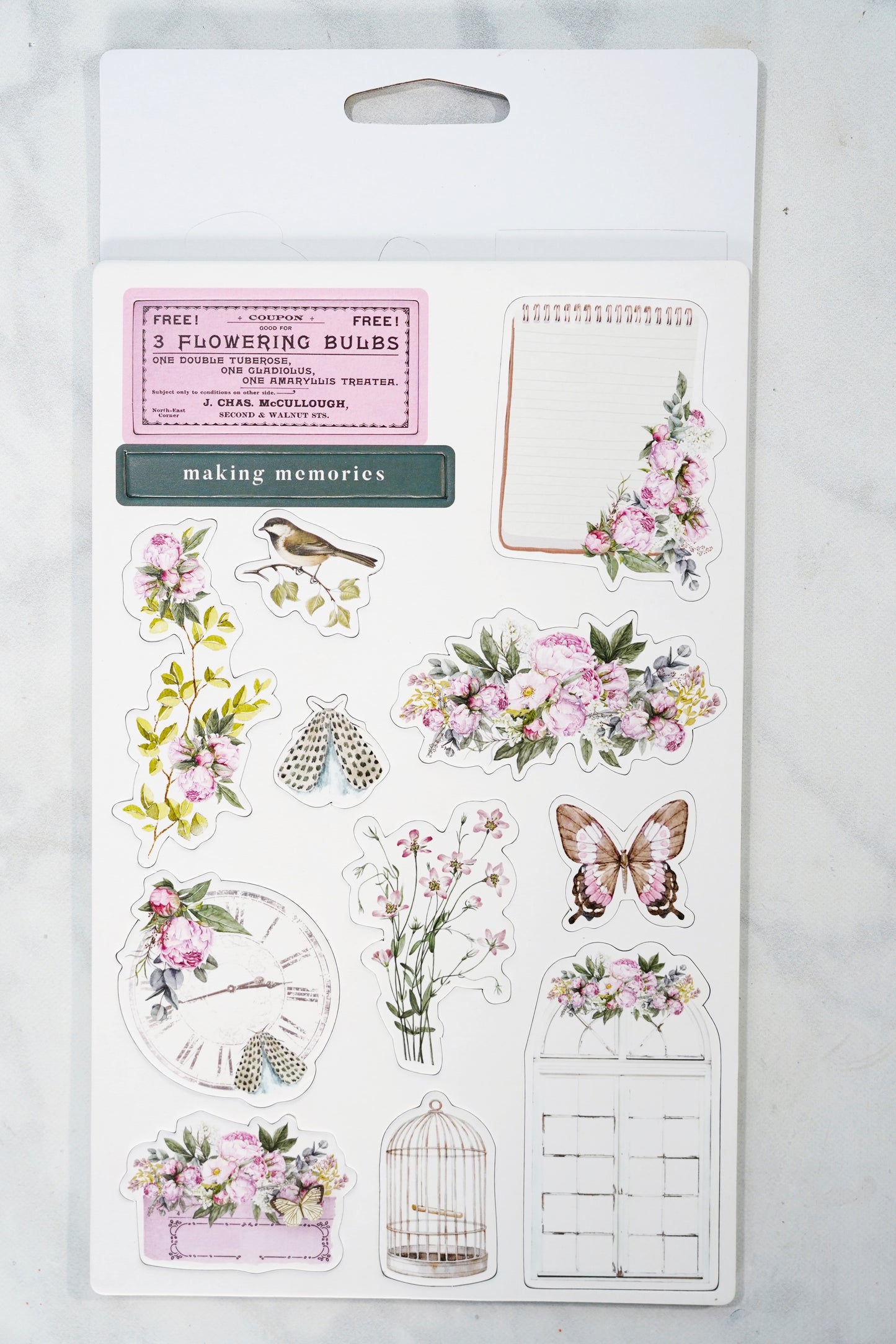 Prima Marketing Serene Petals Collection Chipboard Stickers