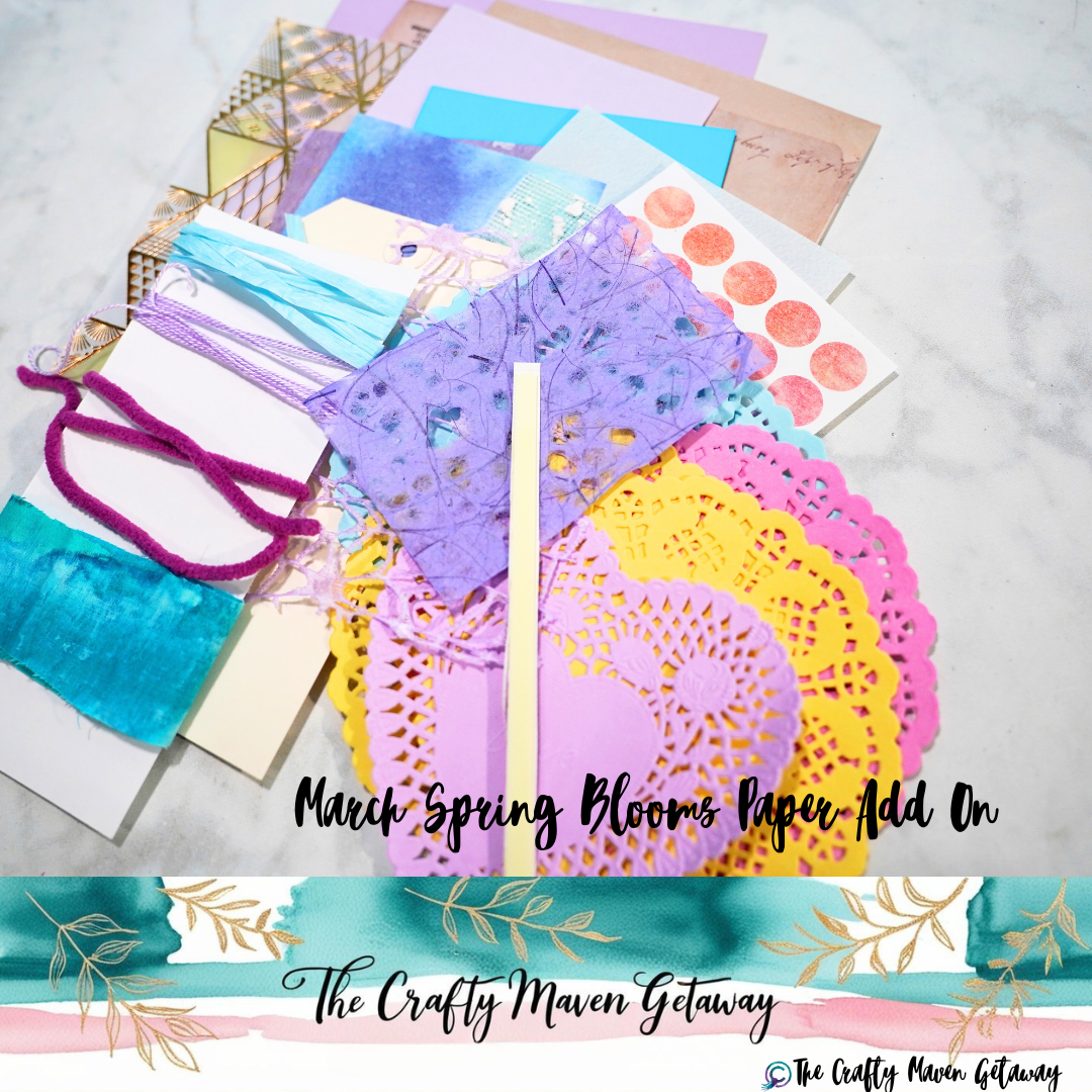 March Spring Blooms Mixed Media Paper Add on