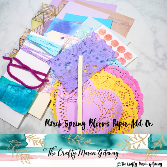 March Spring Blooms Mixed Media Paper Add on