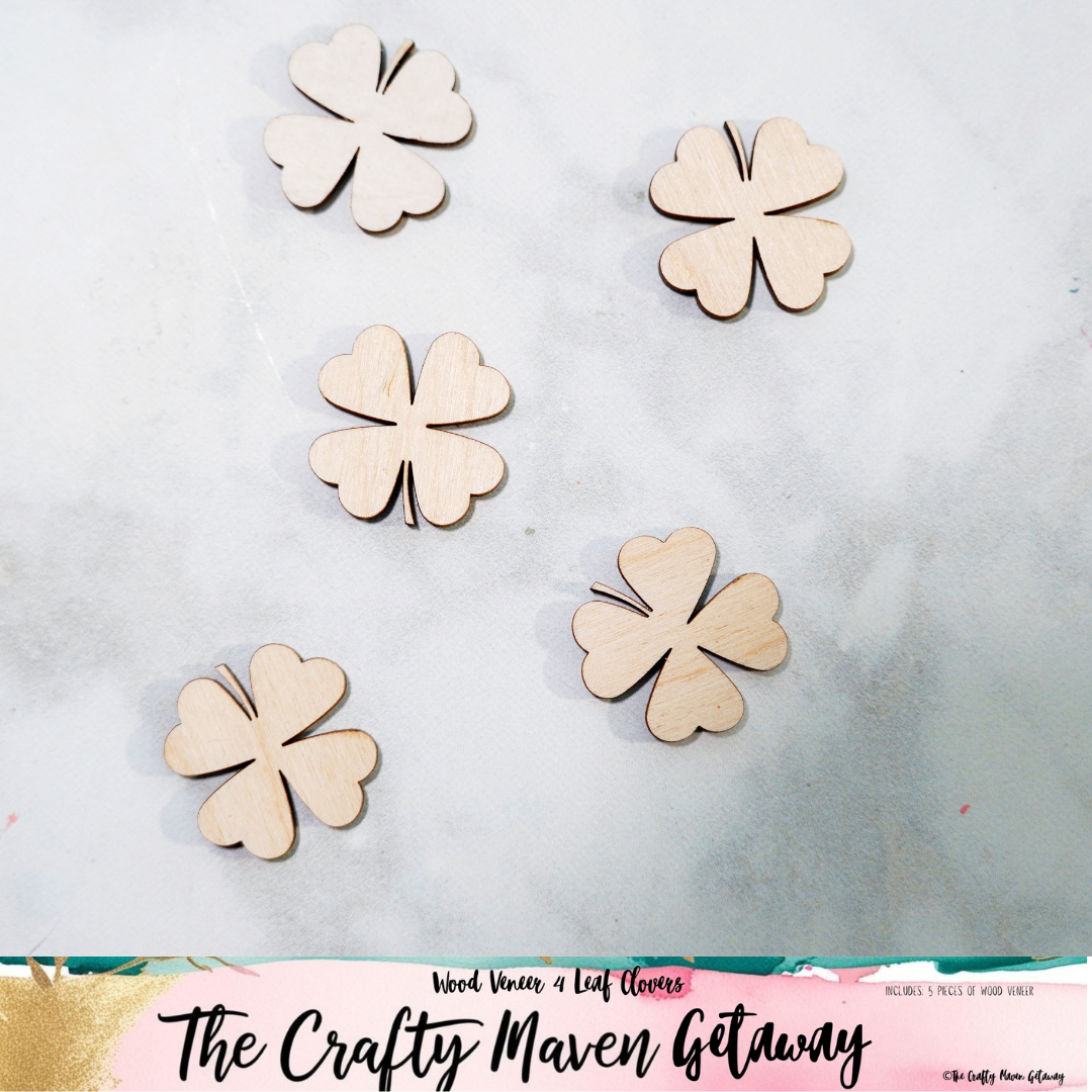 March Shamrock Wood Veneer Pieces