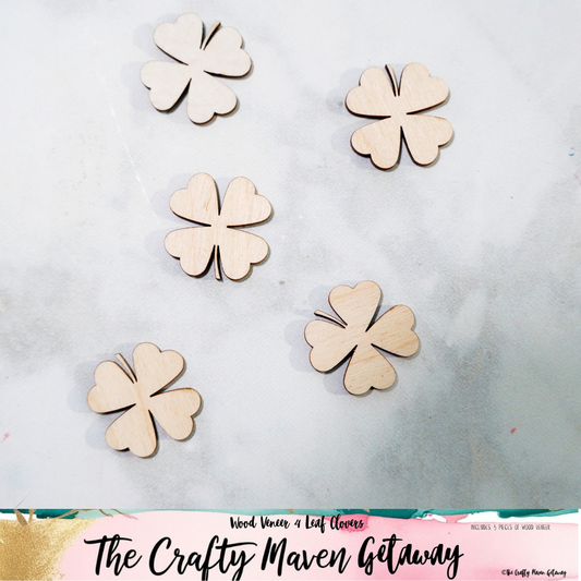 March Shamrock Wood Veneer Pieces