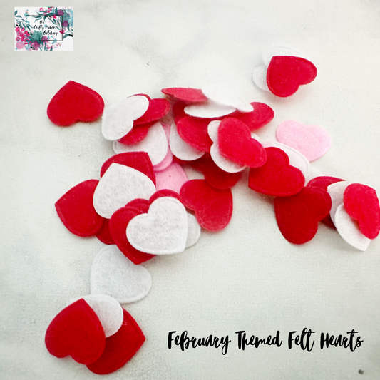 Valentine's Themed Felt Hearts