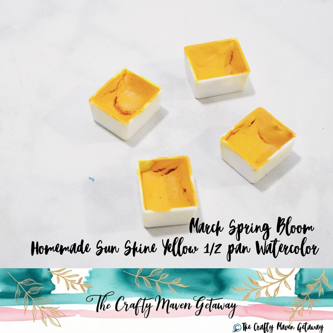 March Spring Blooms 1/2 pan Watercolor Sunshine Yellow