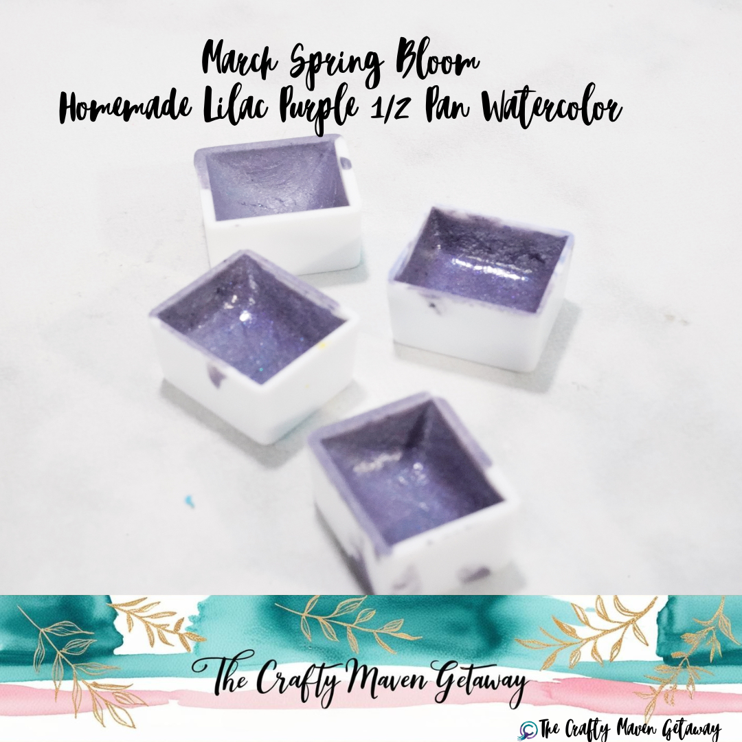 March Spring Blooms 1/2 Pan Watercolor Homemade Lilac Purple