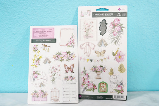 Prima Marketing Serene Petals Collection Chipboard Stickers