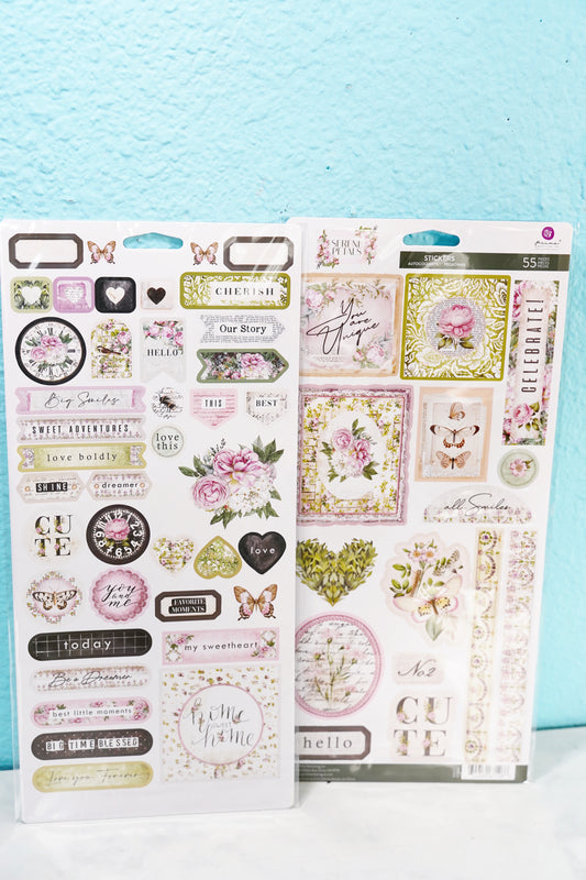 Prima Marketing Serene Petals Collection Stickers
